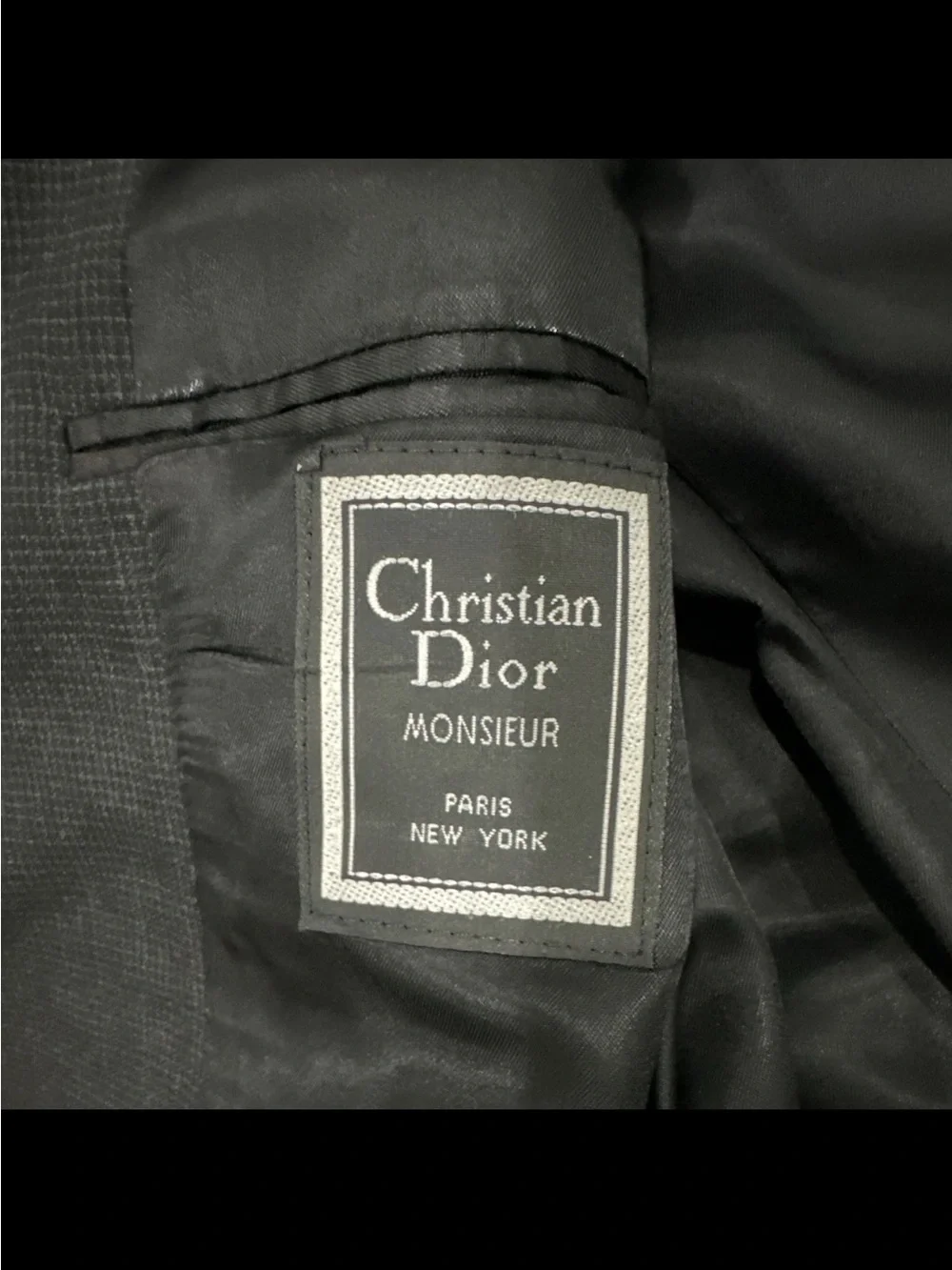 Vintage Dior Men's Dark Charcoal Two-Piece Suit